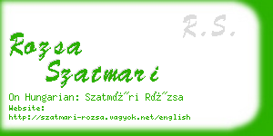 rozsa szatmari business card